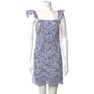 NWT Alice + Olivia embroidered chambray mini dress size 8